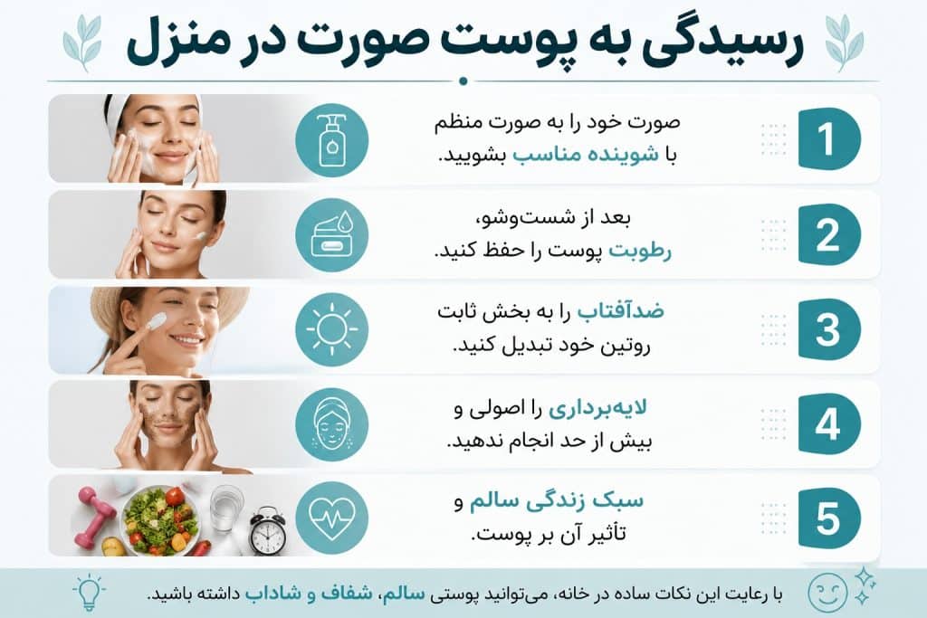 رسیدگی به پوست صورت در خانه