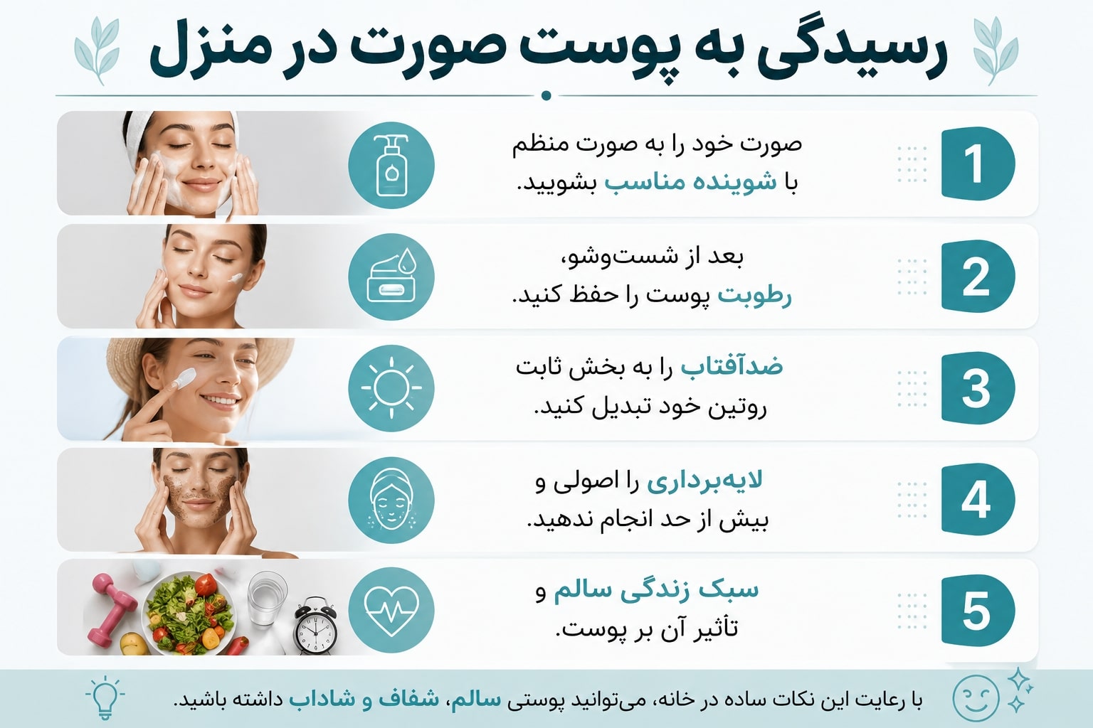 رسیدگی به پوست صورت در خانه